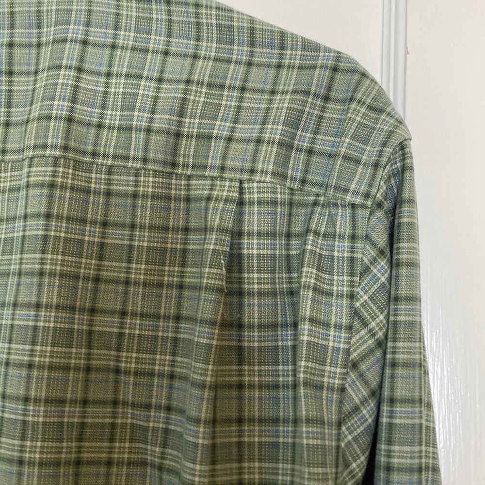 Nordstrom Mens Formal Button Down Plaid Green Dress Shirt - Picture 13 of 14